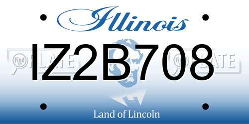 IZ2B708 Illinois License Plate