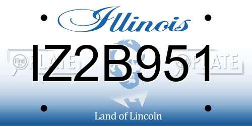 IZ2B951 Illinois License Plate