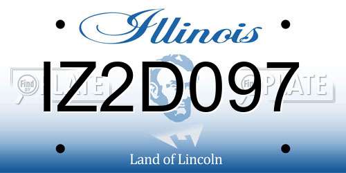 IZ2D097 Illinois License Plate