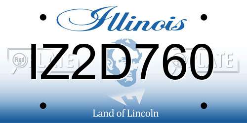 IZ2D760 Illinois License Plate