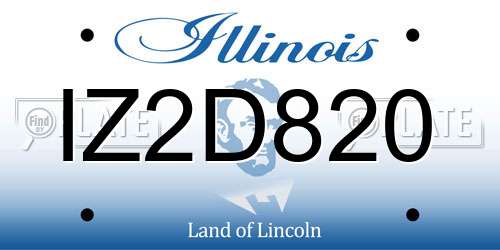 IZ2D820 Illinois License Plate