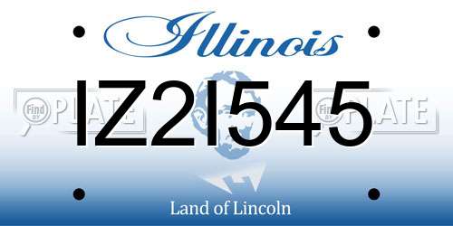 IZ2I545 Illinois License Plate