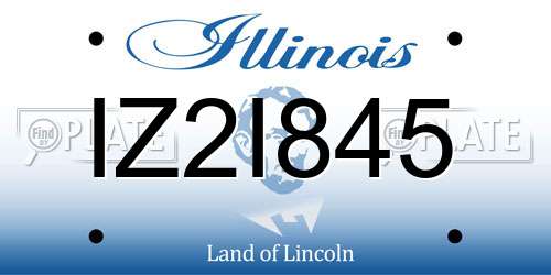 IZ2I845 Illinois License Plate