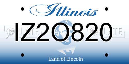 IZ2O820 Illinois License Plate