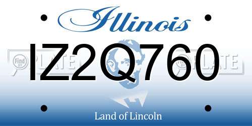 IZ2Q760 Illinois License Plate