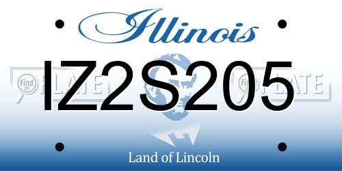 IZ2S205 Illinois License Plate