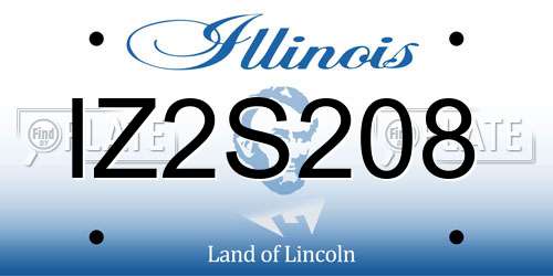 IZ2S208 Illinois License Plate