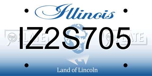 IZ2S705 Illinois License Plate