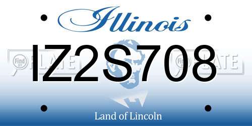 IZ2S708 Illinois License Plate