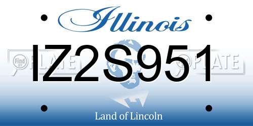IZ2S951 Illinois License Plate