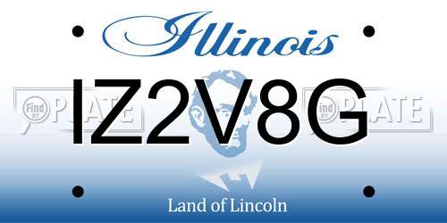 IZ2V8G Illinois License Plate