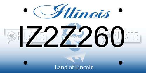 IZ2Z260 Illinois License Plate