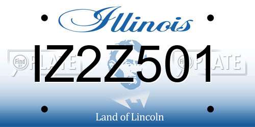 IZ2Z501 Illinois License Plate