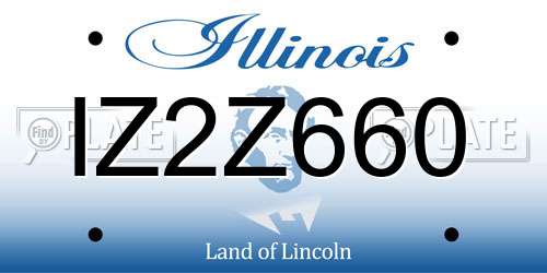 IZ2Z660 Illinois License Plate