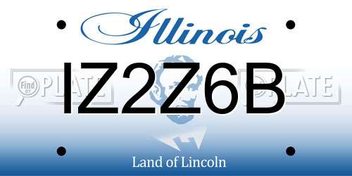 IZ2Z6B Illinois License Plate
