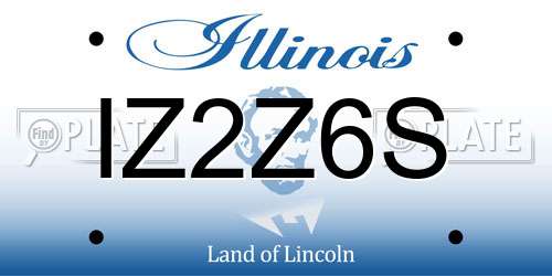 IZ2Z6S Illinois License Plate