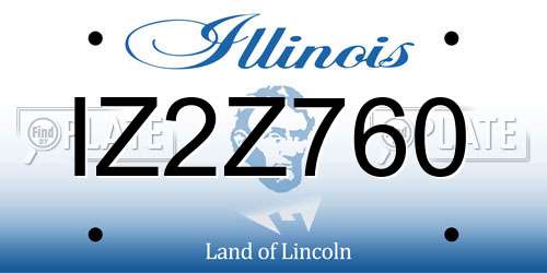 IZ2Z760 Illinois License Plate