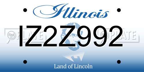 IZ2Z992 Illinois License Plate