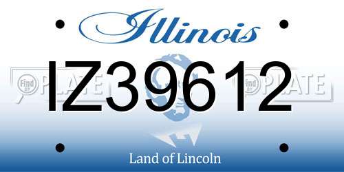 IZ39612 Illinois License Plate