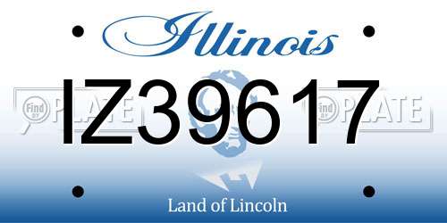 IZ39617 Illinois License Plate