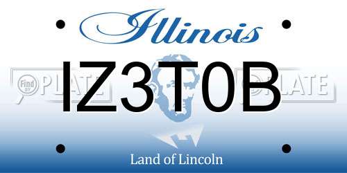 IZ3T0B Illinois License Plate