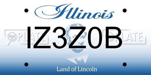 IZ3Z0B Illinois License Plate