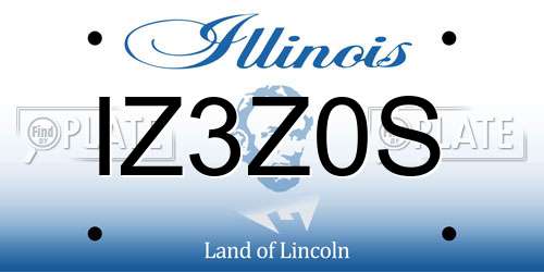 IZ3Z0S Illinois License Plate