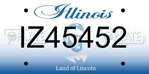 IZ45452 Illinois License Plate