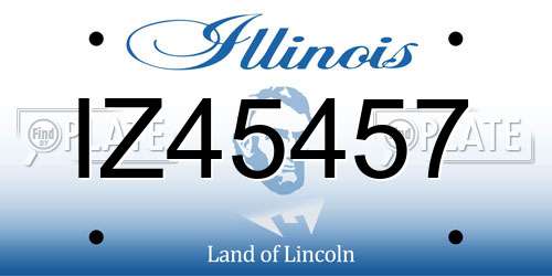 IZ45457 Illinois License Plate