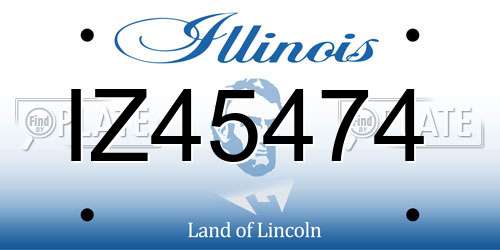 IZ45474 Illinois License Plate