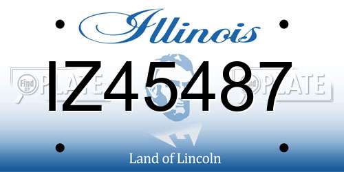 IZ45487 Illinois License Plate