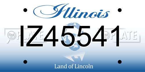 IZ45541 Illinois License Plate