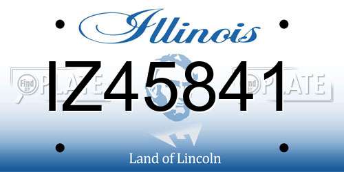IZ45841 Illinois License Plate
