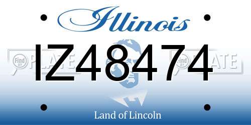 IZ48474 Illinois License Plate