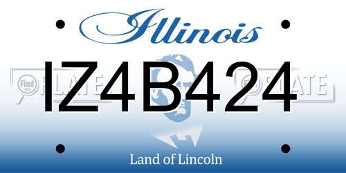 IZ4B424 Illinois License Plate