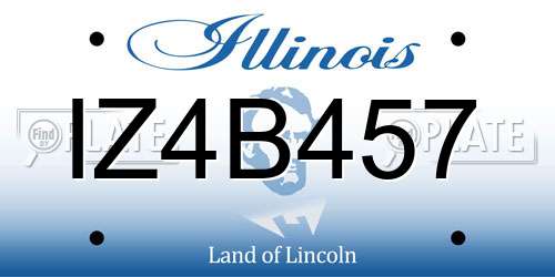 IZ4B457 Illinois License Plate