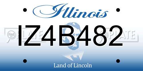 IZ4B482 Illinois License Plate