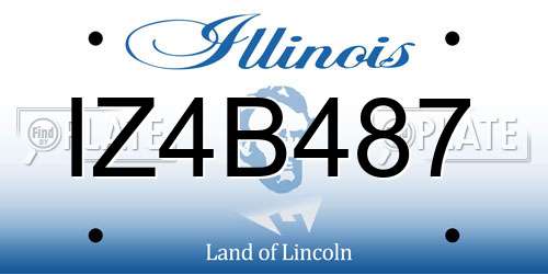 IZ4B487 Illinois License Plate