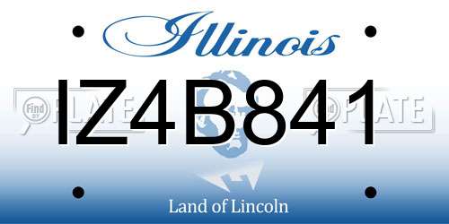 IZ4B841 Illinois License Plate