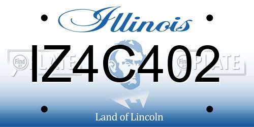 IZ4C402 Illinois License Plate