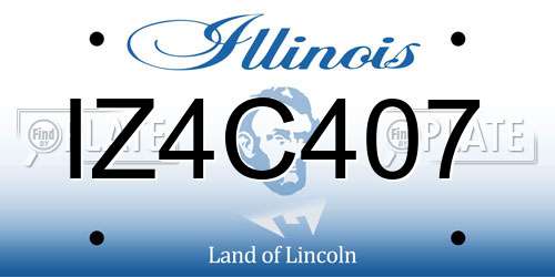 IZ4C407 Illinois License Plate
