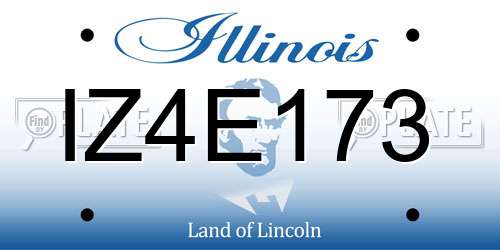 IZ4E173 Illinois License Plate