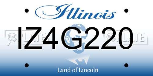 IZ4G220 Illinois License Plate