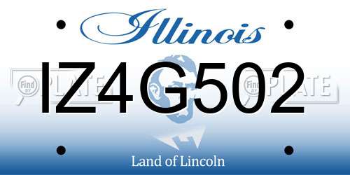 IZ4G502 Illinois License Plate