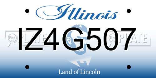 IZ4G507 Illinois License Plate