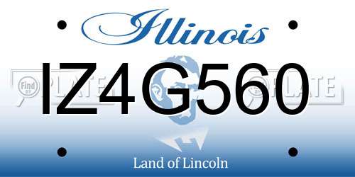 IZ4G560 Illinois License Plate
