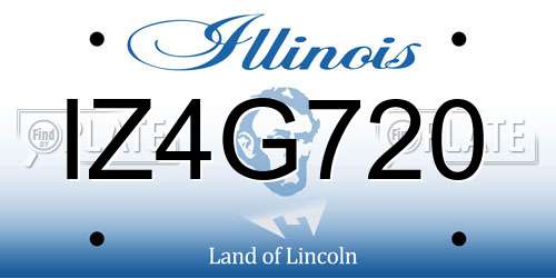 IZ4G720 Illinois License Plate