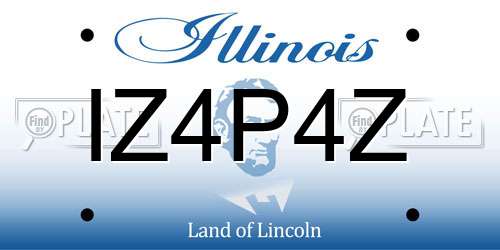 IZ4P4Z Illinois License Plate