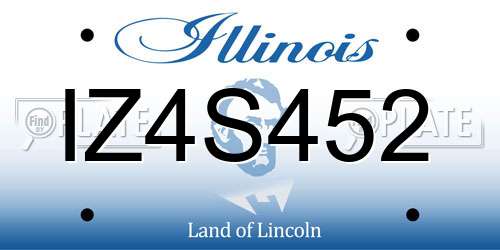 IZ4S452 Illinois License Plate