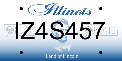 IZ4S457 Illinois License Plate